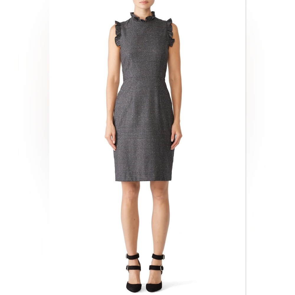 Rebecca Taylor Grey Spring Ruffle Dress - Picture 2 of 6